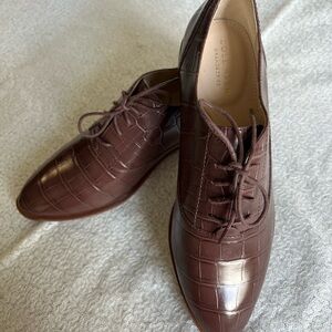 Cole Haan Women’s Croc-Embossed Brown Oxfords